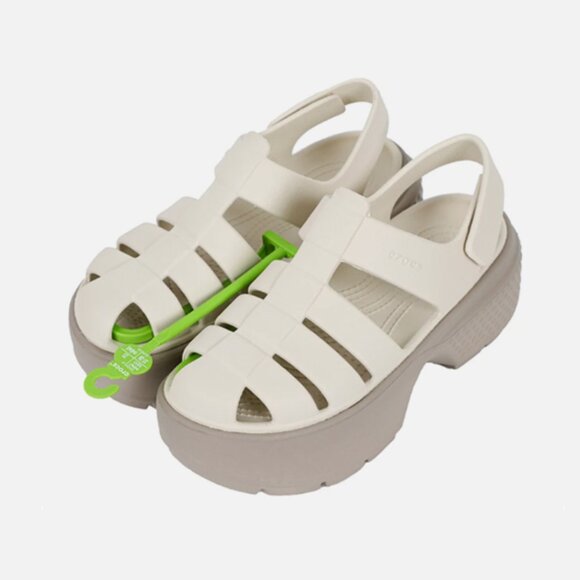 NWT Crocs Stomp Fisherman Almond Tint Sandal W8/M6 - Picture 3 of 7